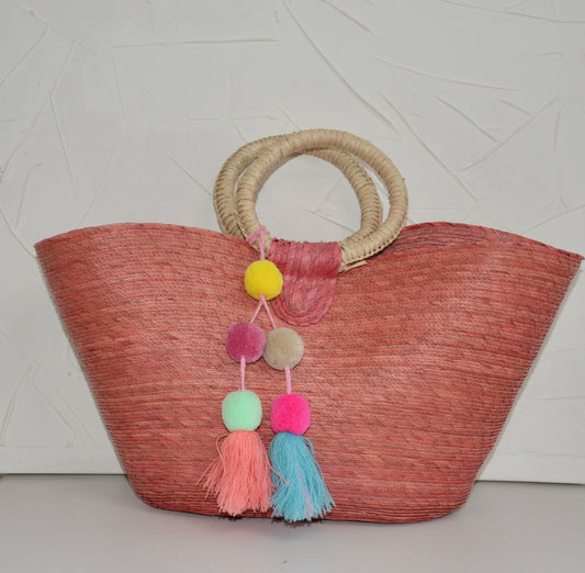 Pink Hand woven Purse